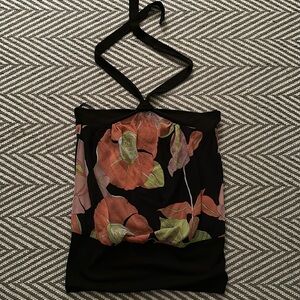 Trina Turk floral halter blouse. Size Small